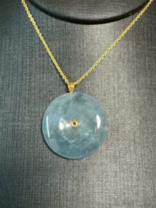 藍紫色翡翠平安扣項鍊